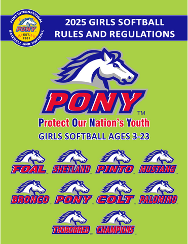 2025 PONY Girls Softball Rulebook